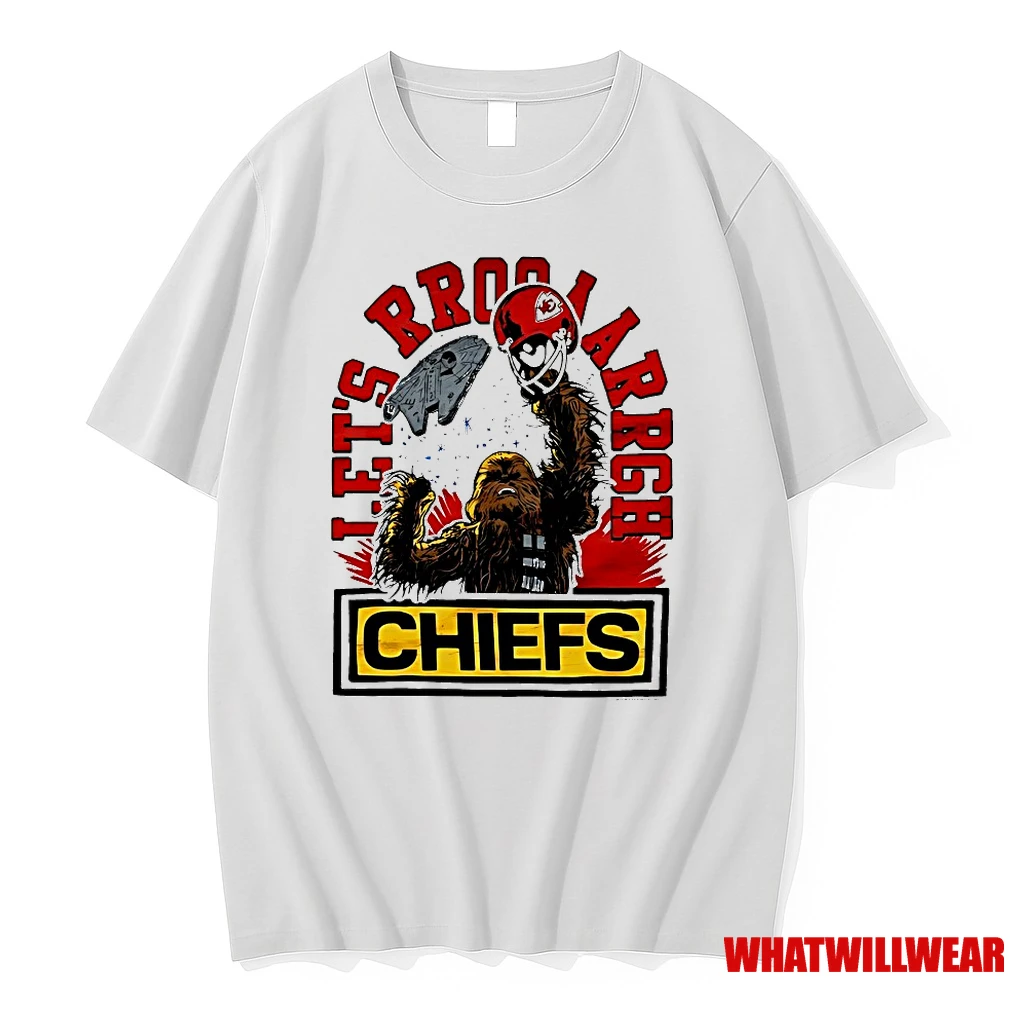 Chewbacca Star Wars X Kansas City Chiefs Lets Rroaarrgh Shirts