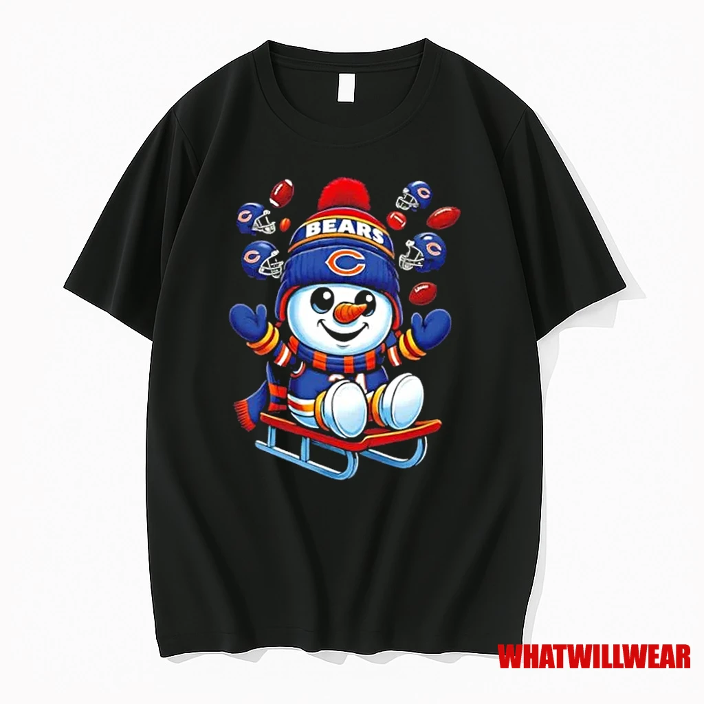 Chicago Bears Football X Snowman Merry Christmas Shirts