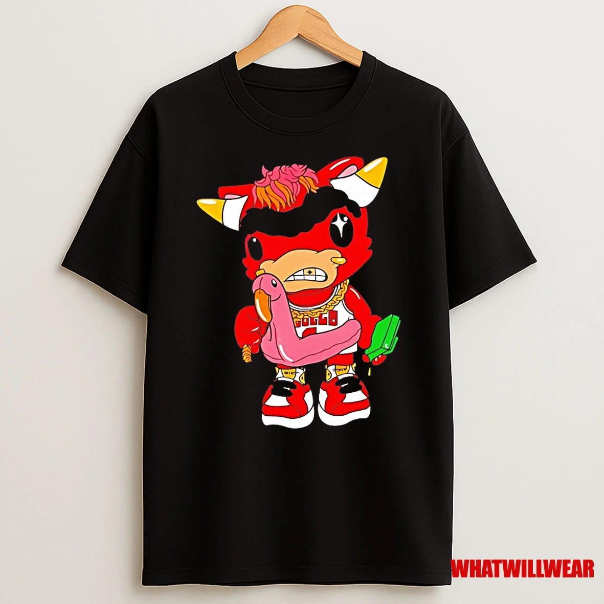 Chicago Bulls Mascot Cartoon Flamingo Street Style Shirts