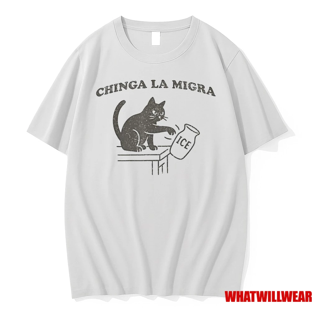 Chinga La Migra Pro Immigration Human Rights Abolish Ice Cat Shirts