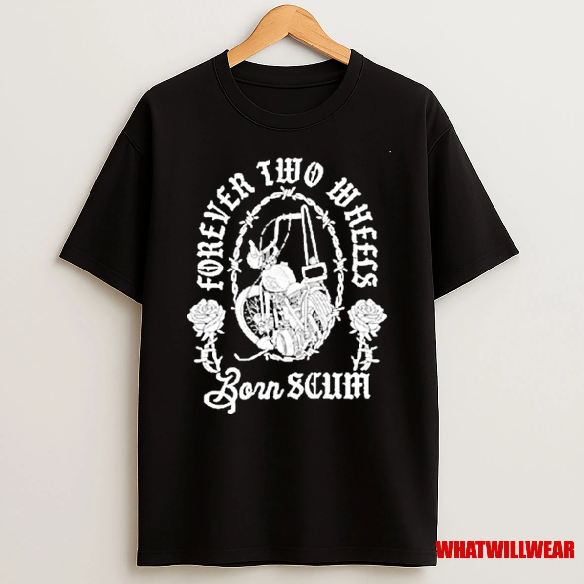 Chopper Rose Forever Two Wheels Born Scum Shirts