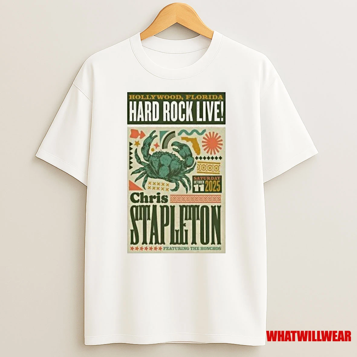 Chris Stapleton Oct 11 2025 Hollywood Fl Shirts