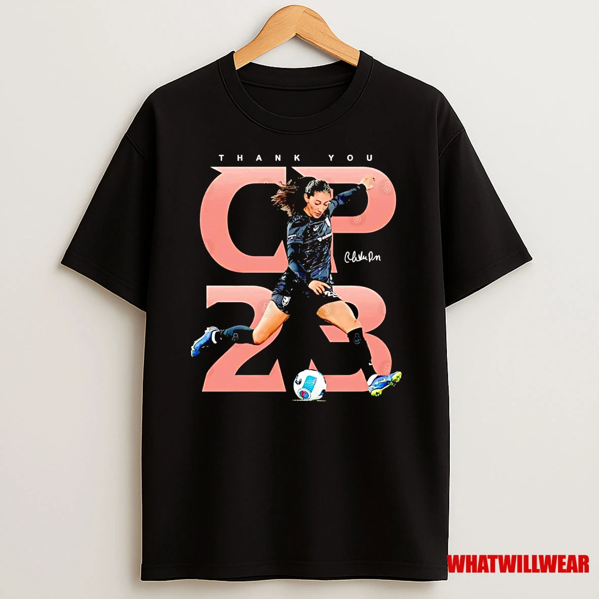 Christen Press Kicking Ball Angel City Football Shirts
