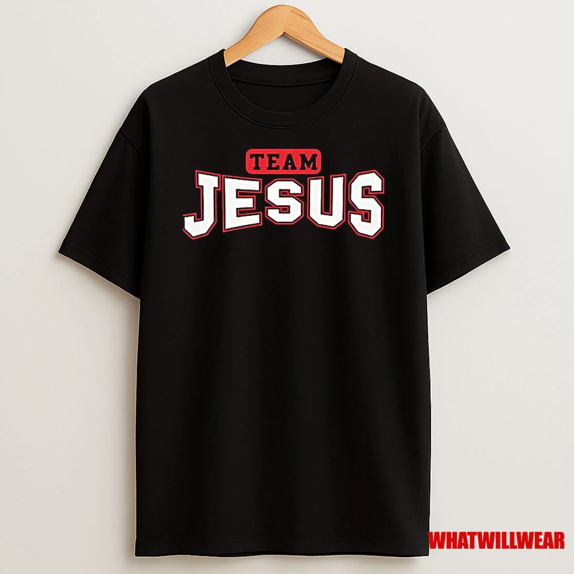 Christian Team Jesus Text Design Shirts