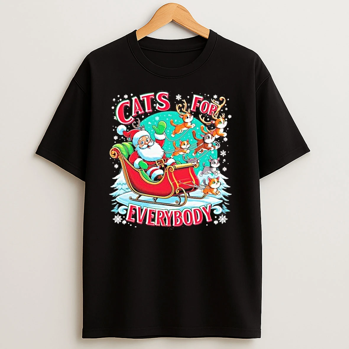 Christmas Cats For Everybody Santa Clause T Shirts