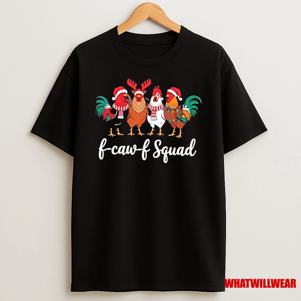 Christmas F Caw F Squad Festive Chicken Shirts