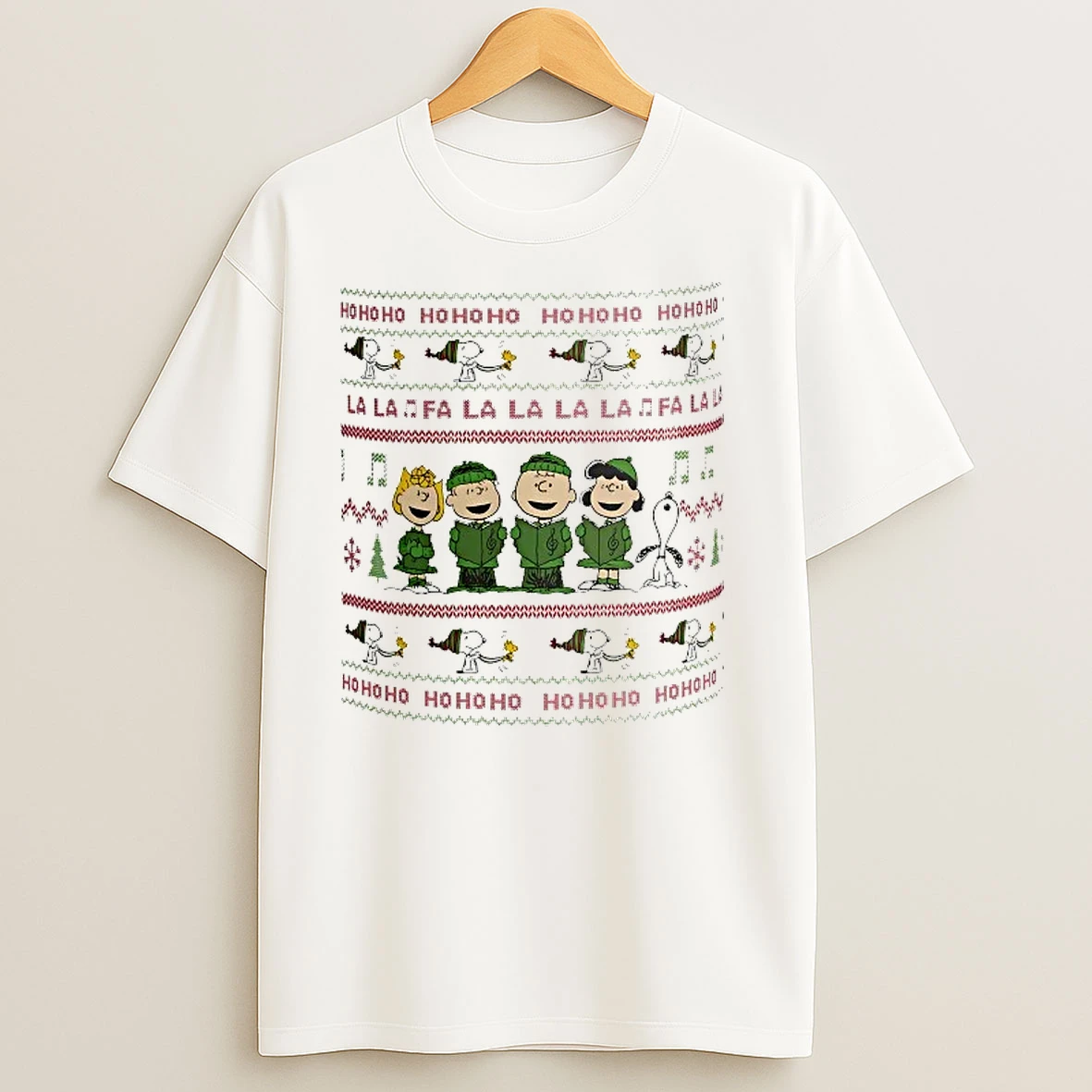 Christmas Peanuts Gang Holiday Choir Two Tone T Shirts