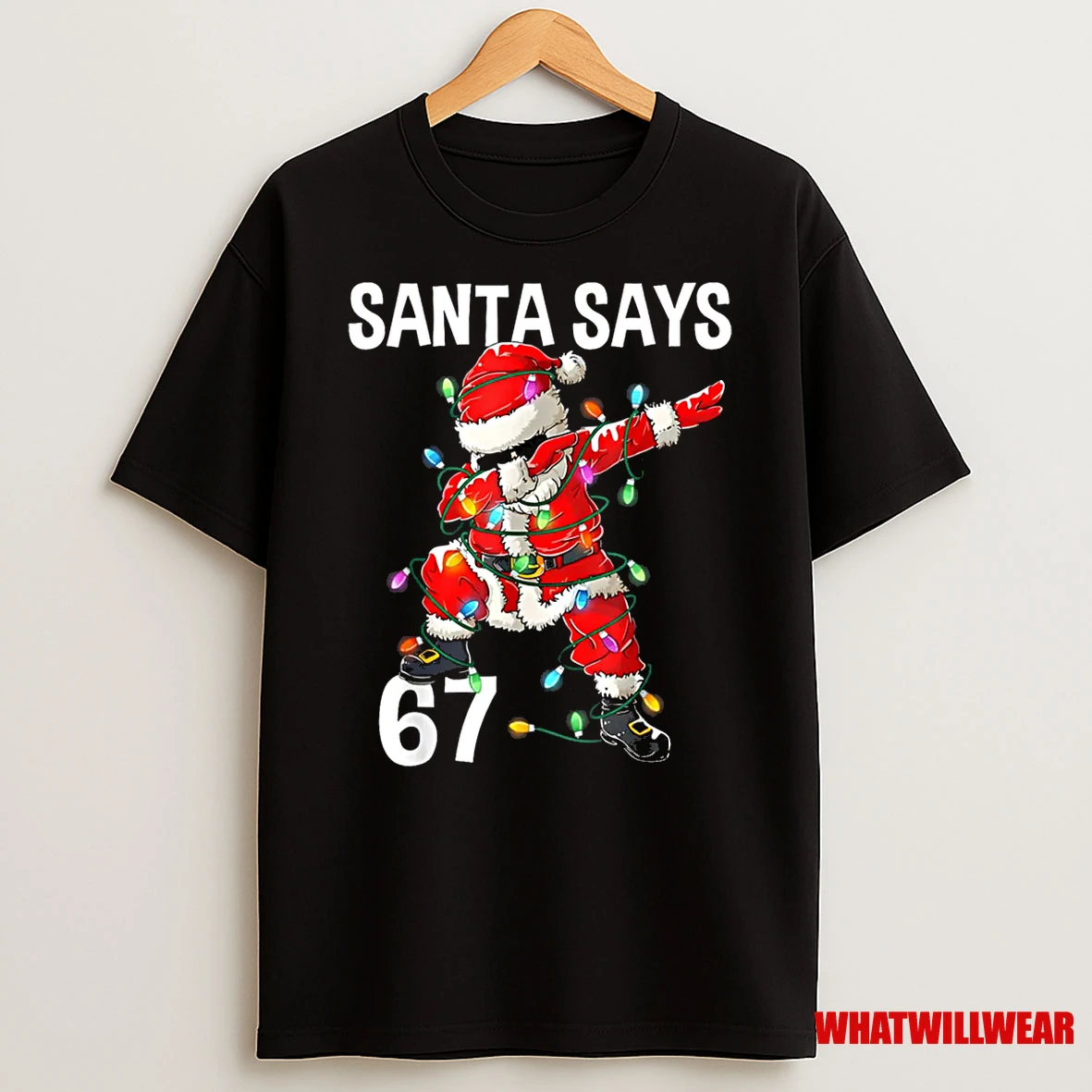 Christmas Santa Says 67 Six Seven Meme Merry Christmas Shirts