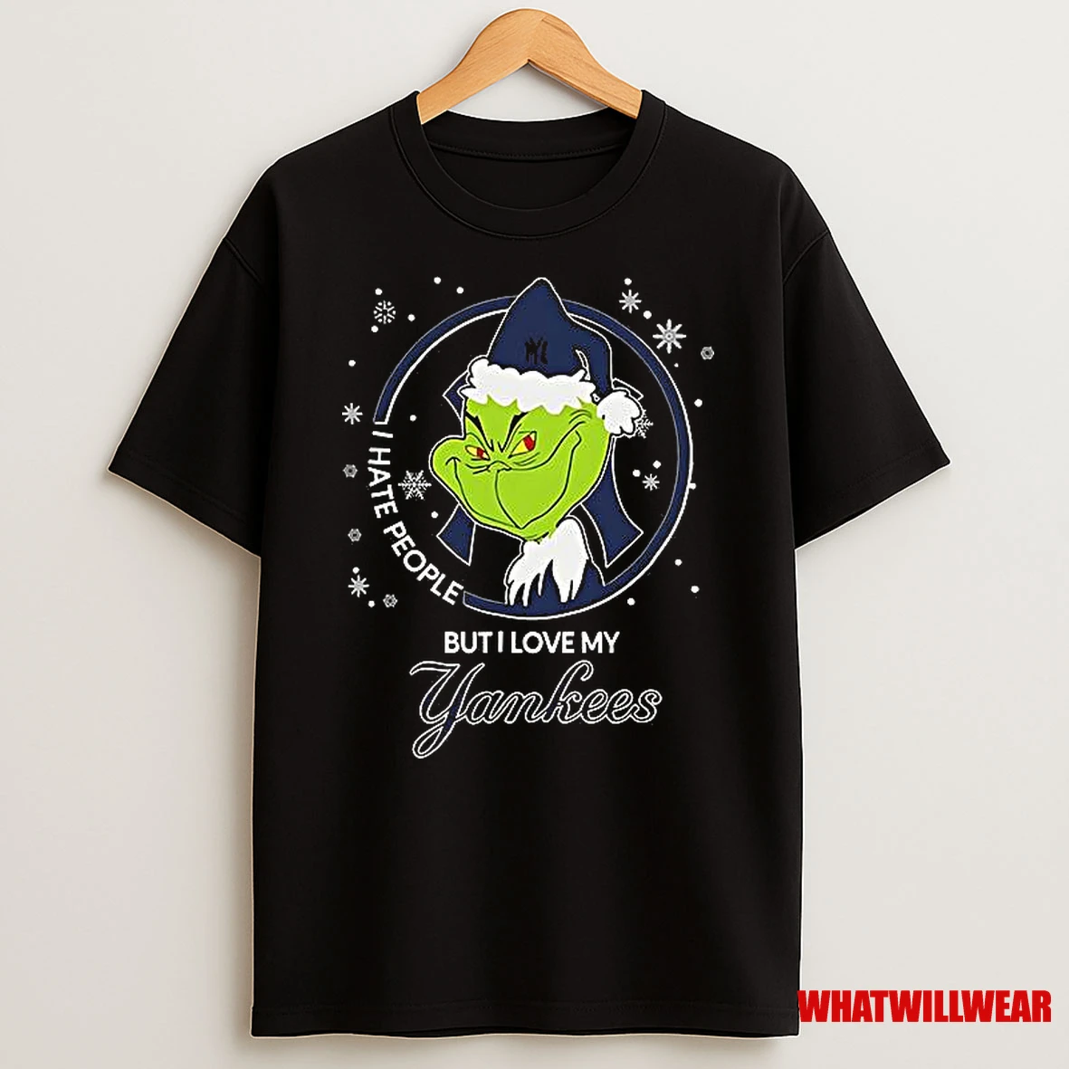 Christmas Grinch Santa I Hate People But I Love My New York Yankees Christmas Shirts