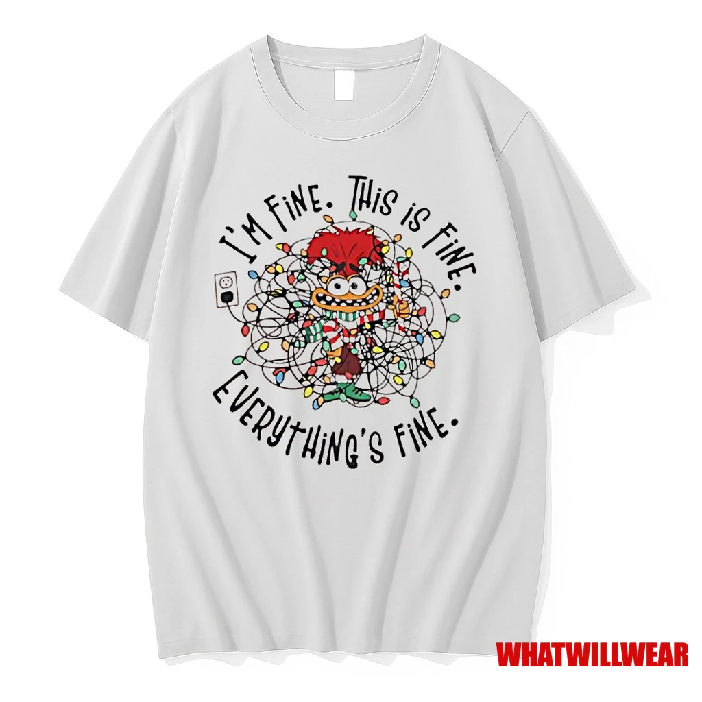 Christmas Lights Character Im Fine Everything Is Fine Shirts