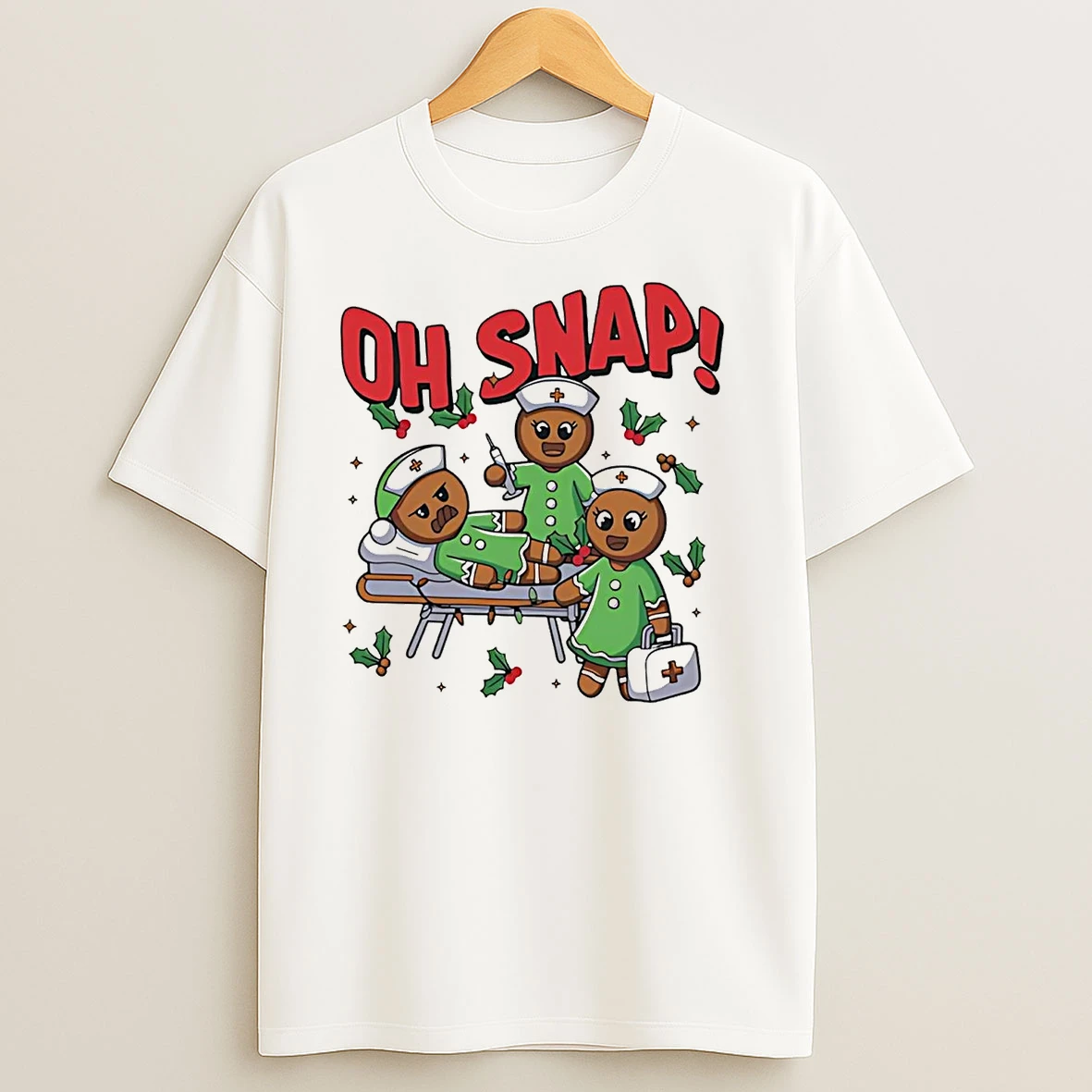 Christmas Oh Snap Gingerbread Nurses T Shirts