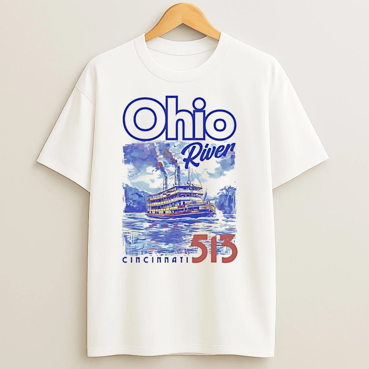 Cincinnati 513 Ohio River Watercolor T Shirts