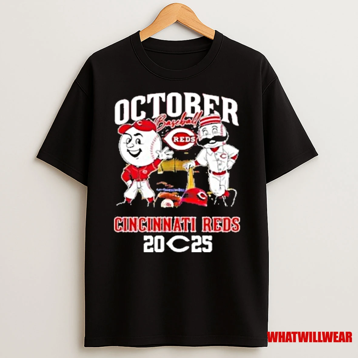 Cincinnati Reds Baseball October 2025 Mr Red And Mr Redlegs Mascot Shirts