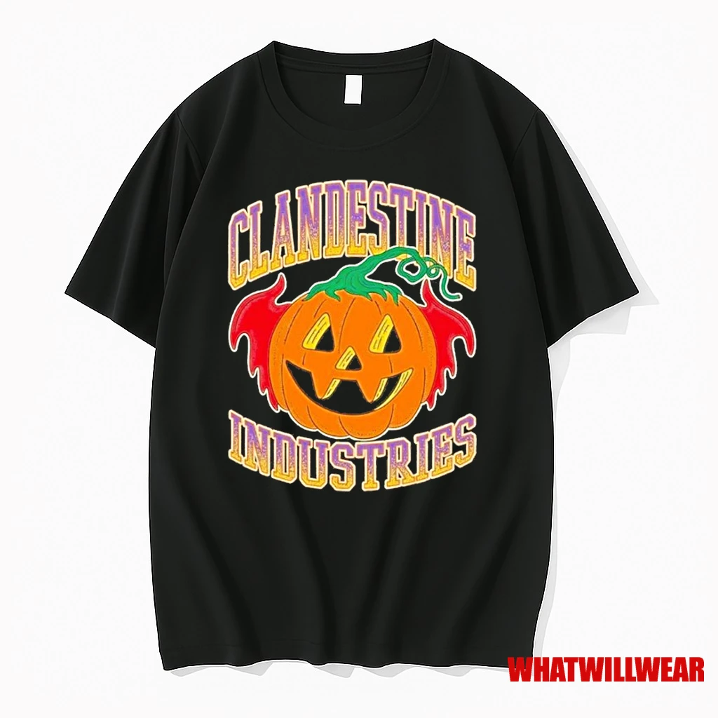 Clandestine Industries Bat Pumpkin Halloween 2025 Shirts