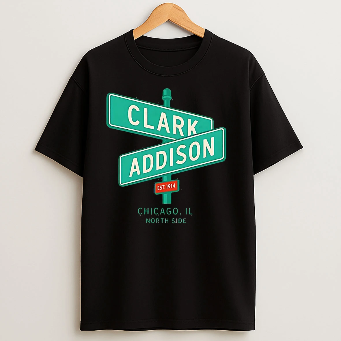 Clark And Addison Streets North Side Chicago T Shirts