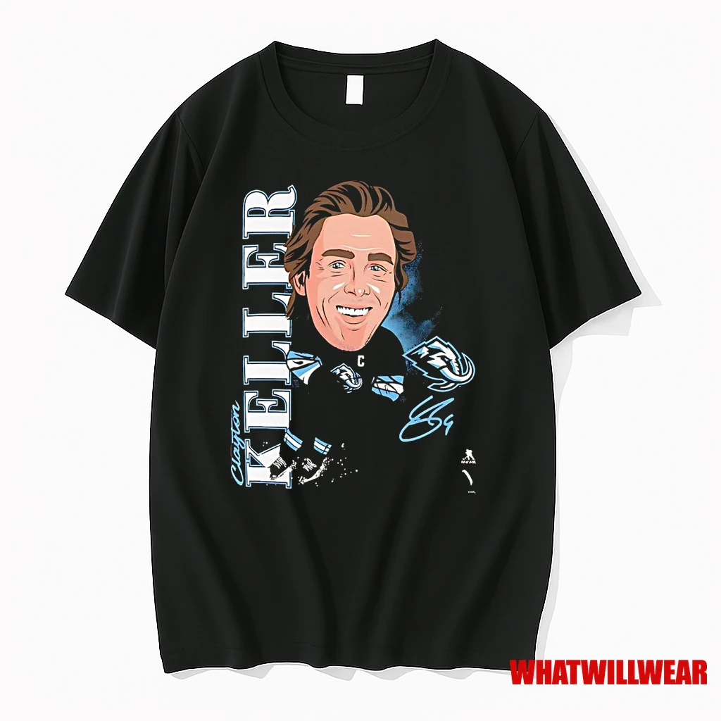Clayton Keller Caricature Signature Utah Mammoth Shirts