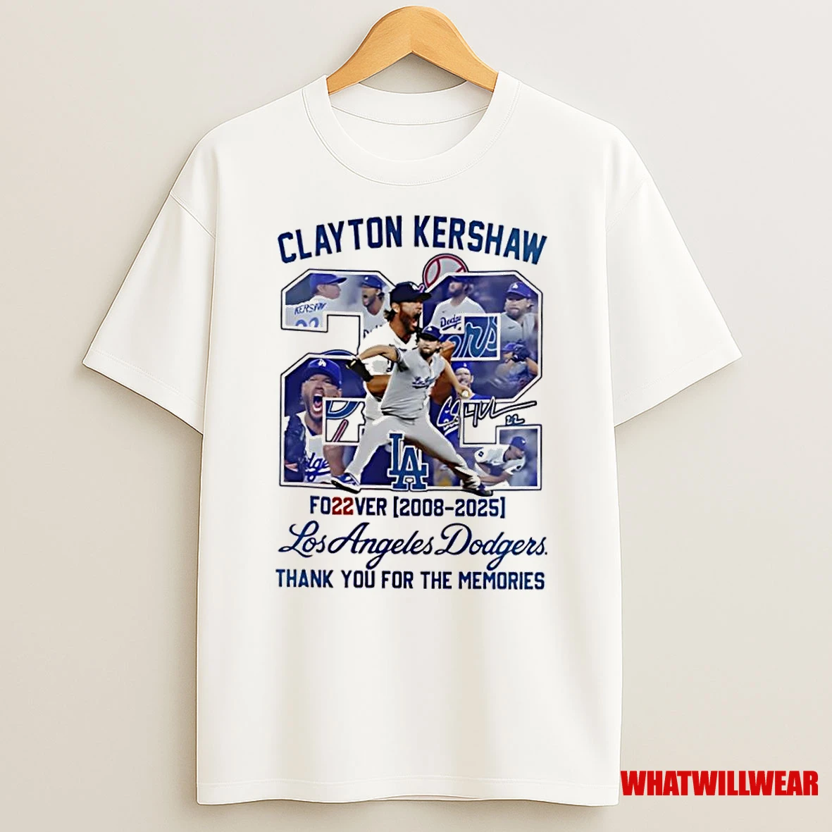Clayton Kershaw Los Angeles Dodgers Fo22ver 2008 2025 Thank You For The Memories Shirts