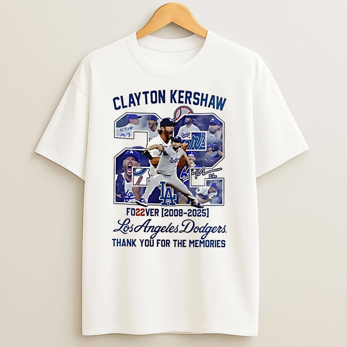 Clayton Kershaw Los Angeles Dodgers Fo22ver 2008 2025 Thank You For The Memories T Shirts