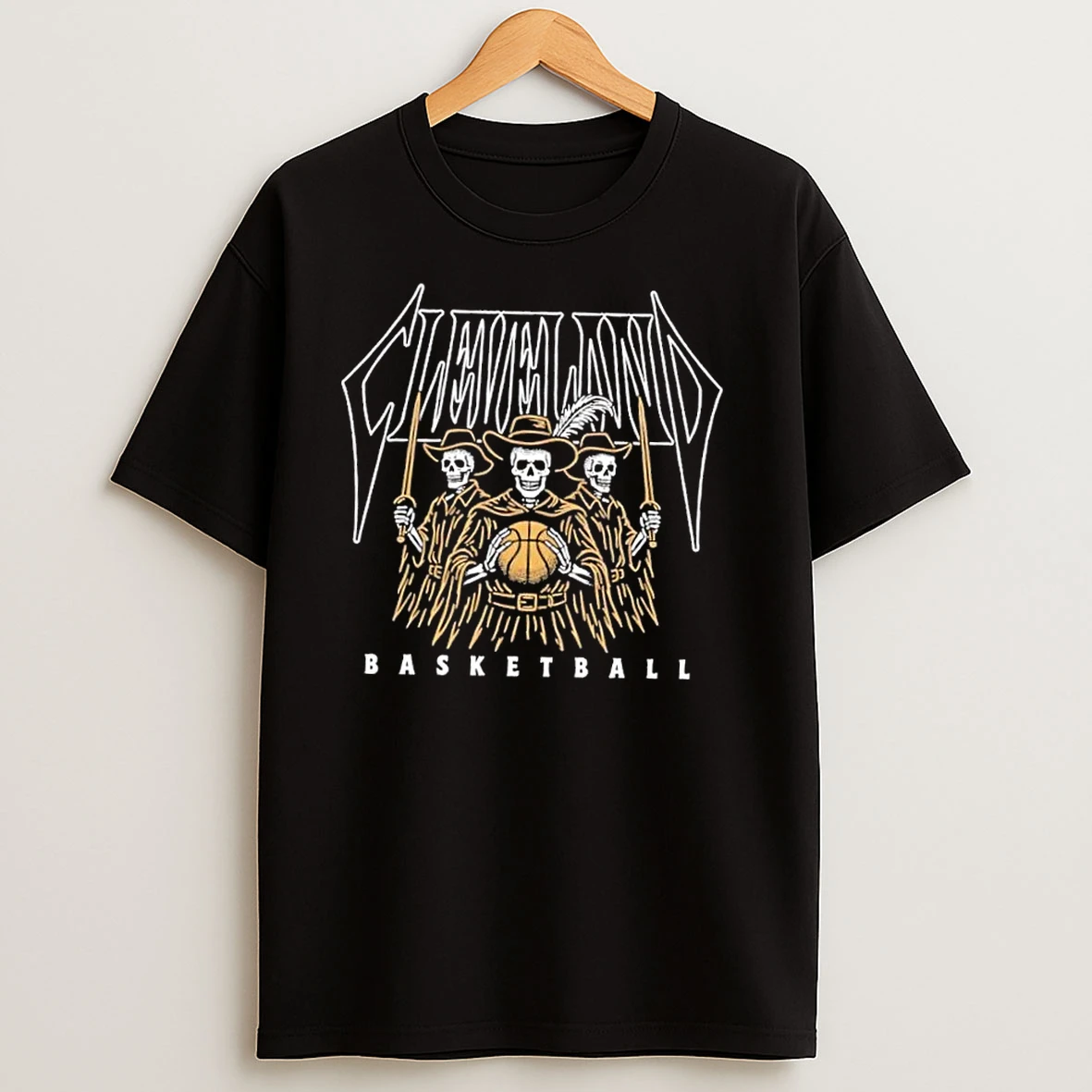 Cleveland Basketball Skeletons Graphic T Shirts