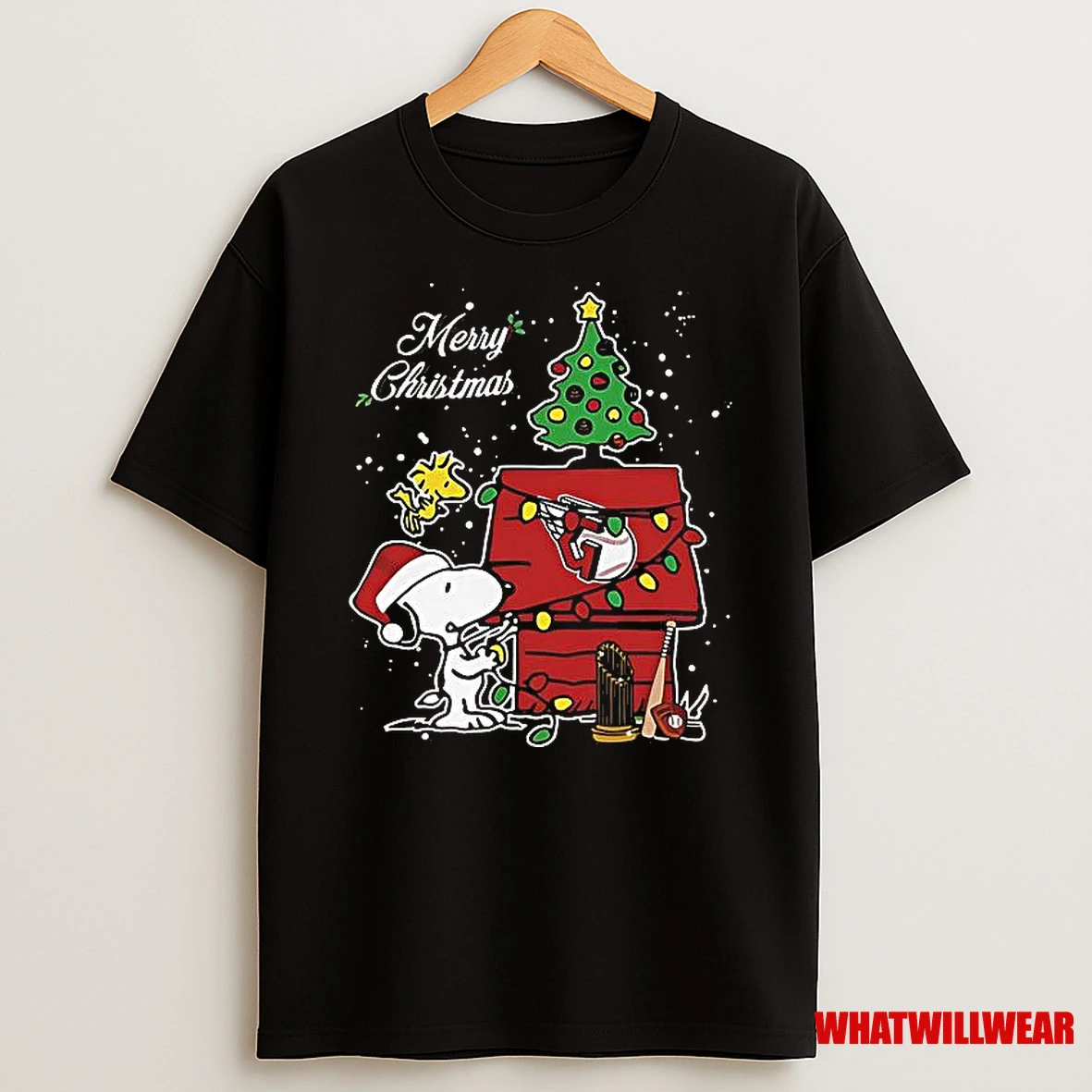 Cleveland Guardians Merry Christmas With Snoopy Baby Shirts