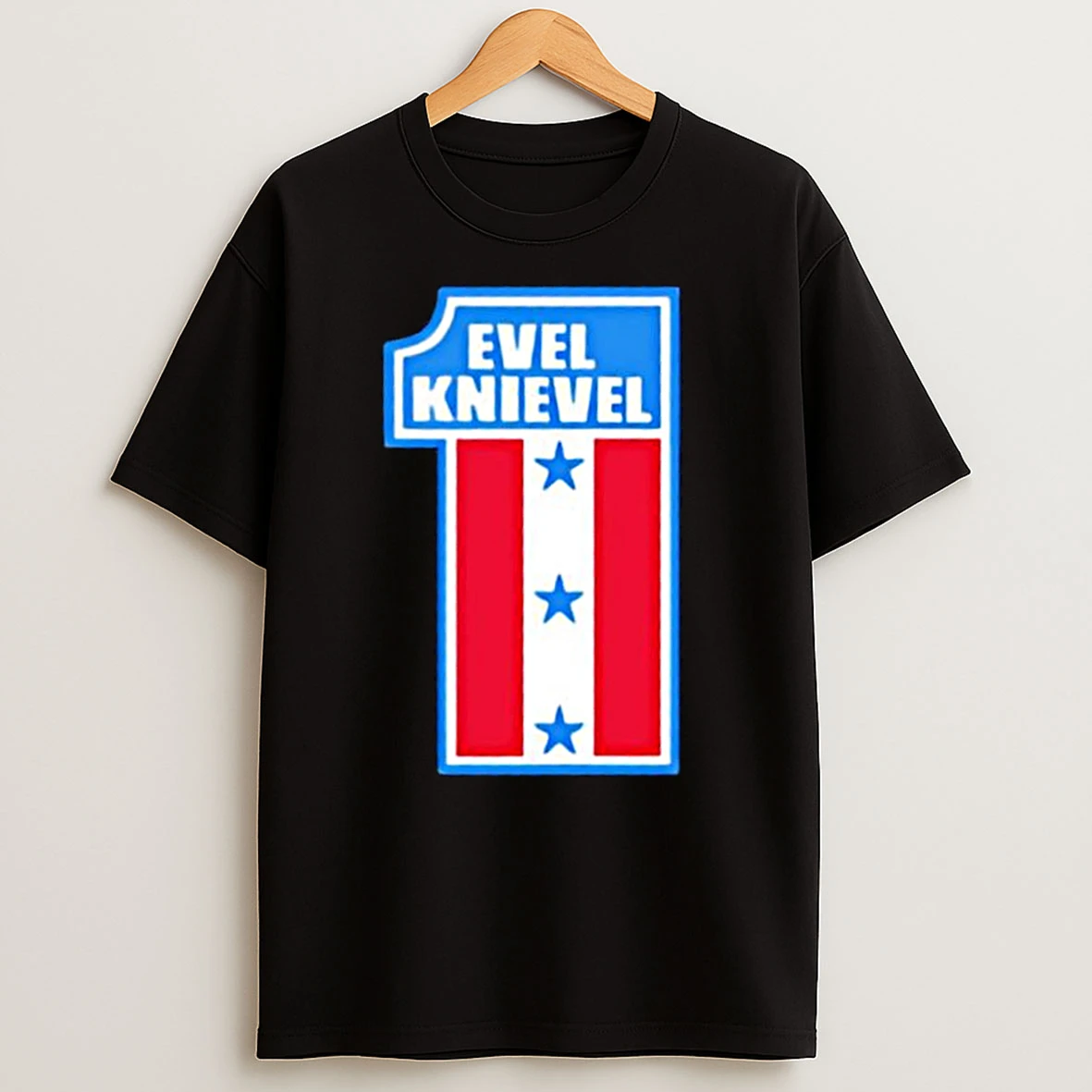 Cliff Booths Evel Knievel Number 1 America Flag Graphic T Shirts