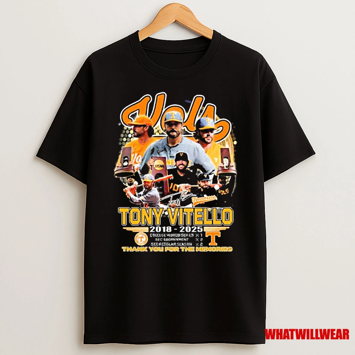 Coach Tony Vitello Tennessee Vols 2018 2025 Thank You For The Memories Signature Shirts