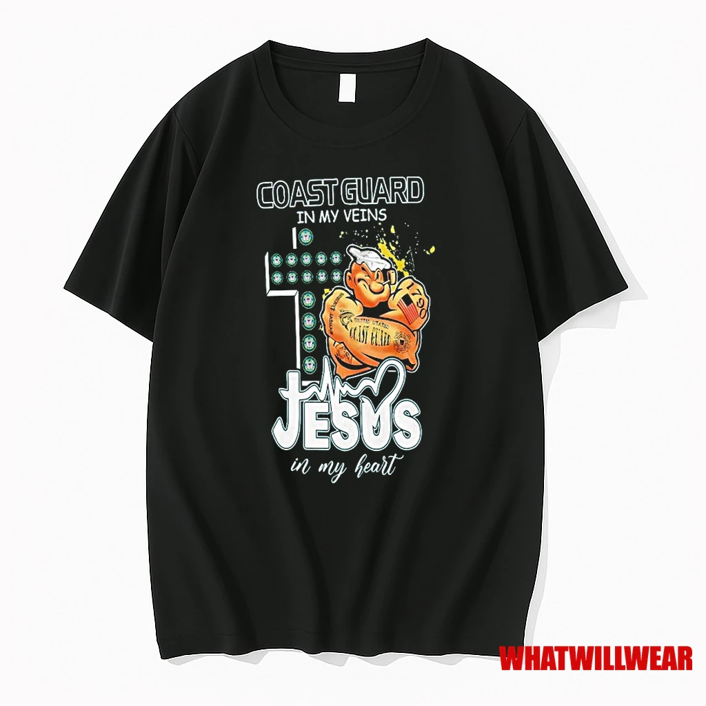 Coast Guard In My Veins Jesus In My Heart Popeye Shirts