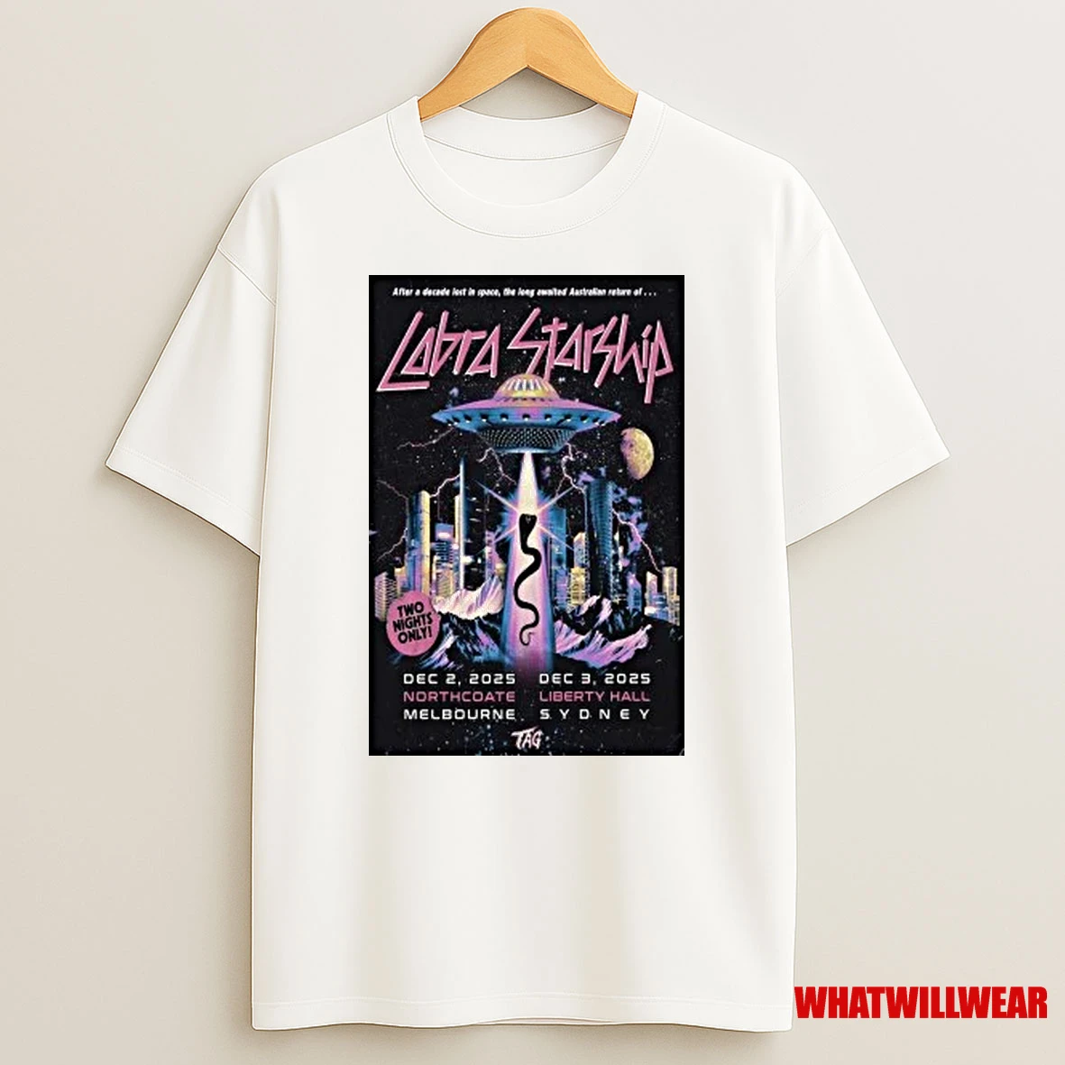 Cobra Starship Dec 3 2025 Liberty Hall Sydney Australia Shirts