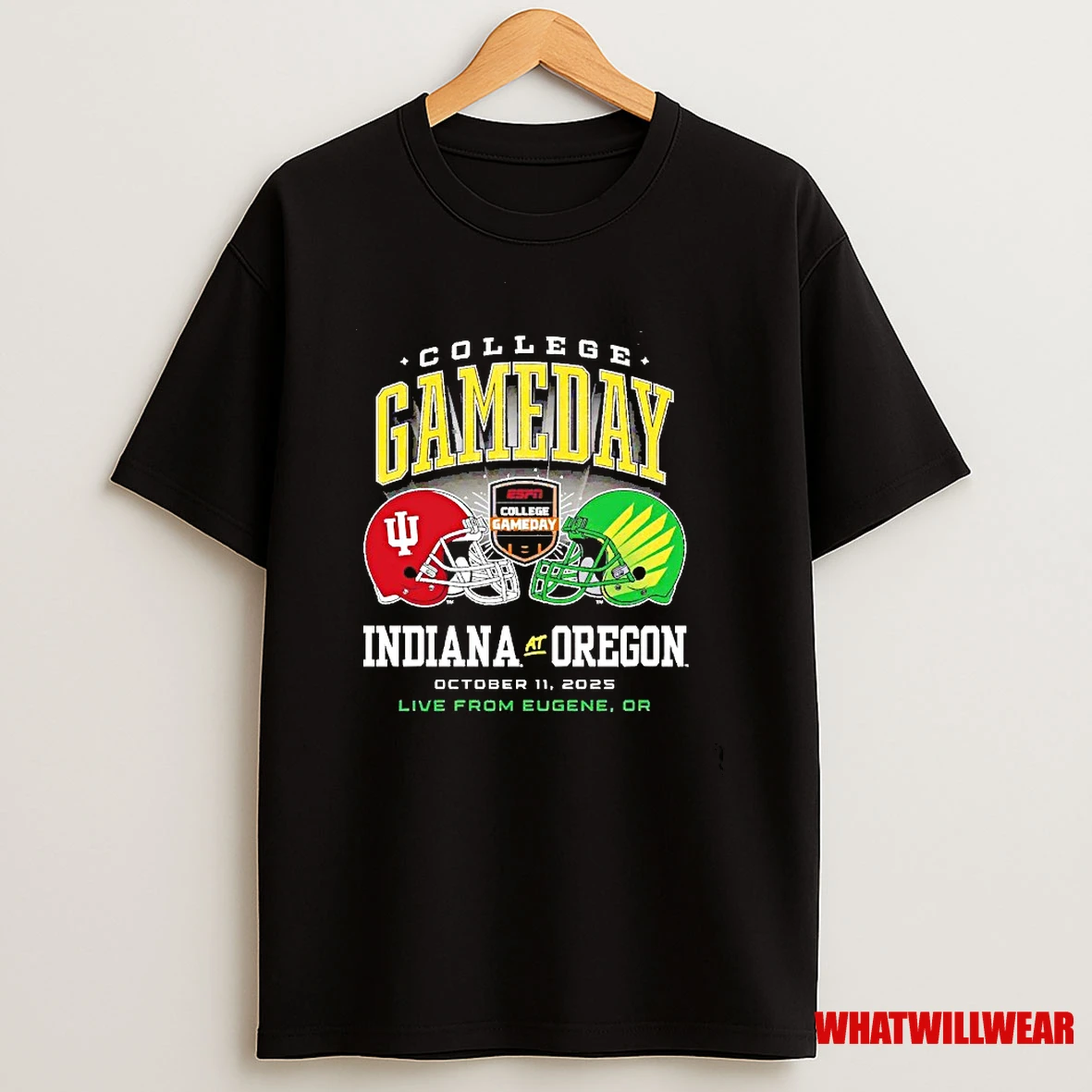College Gameday Indiana Hoosiers Vs Oregon Ducks 2025 Live From Eugene Helmet Head To Head Shirts