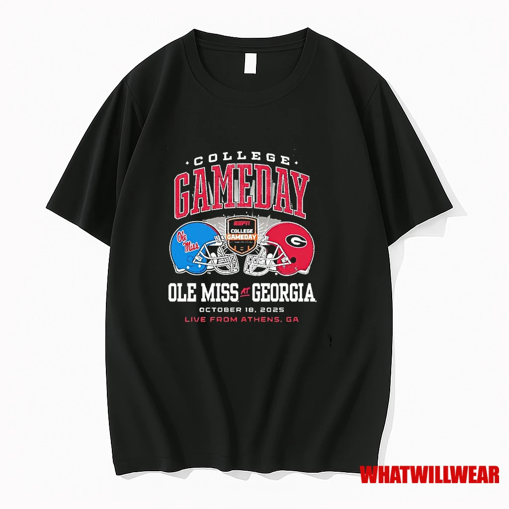 College Gameday Ole Miss Rebels Vs Georgia Bulldogs 2025 Helmet Matchup Shirts
