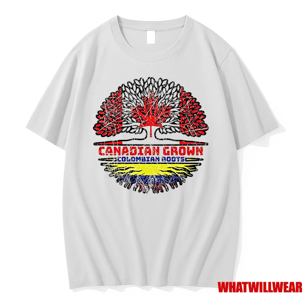 Colombia Colombian Canadian Canada Tree Roots Flag Shirts