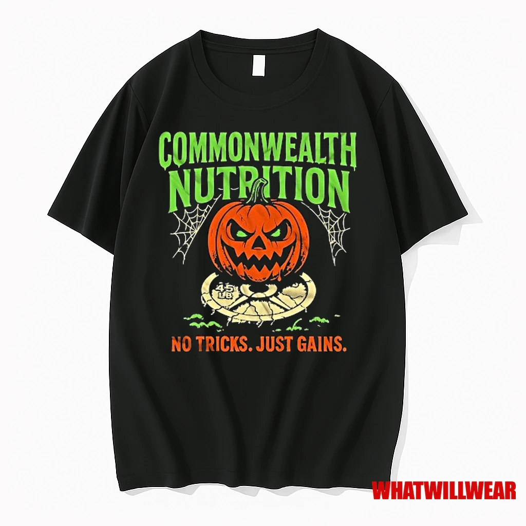 Commonwealth Nutrition No Tricks Just Gains Halloween Shirts
