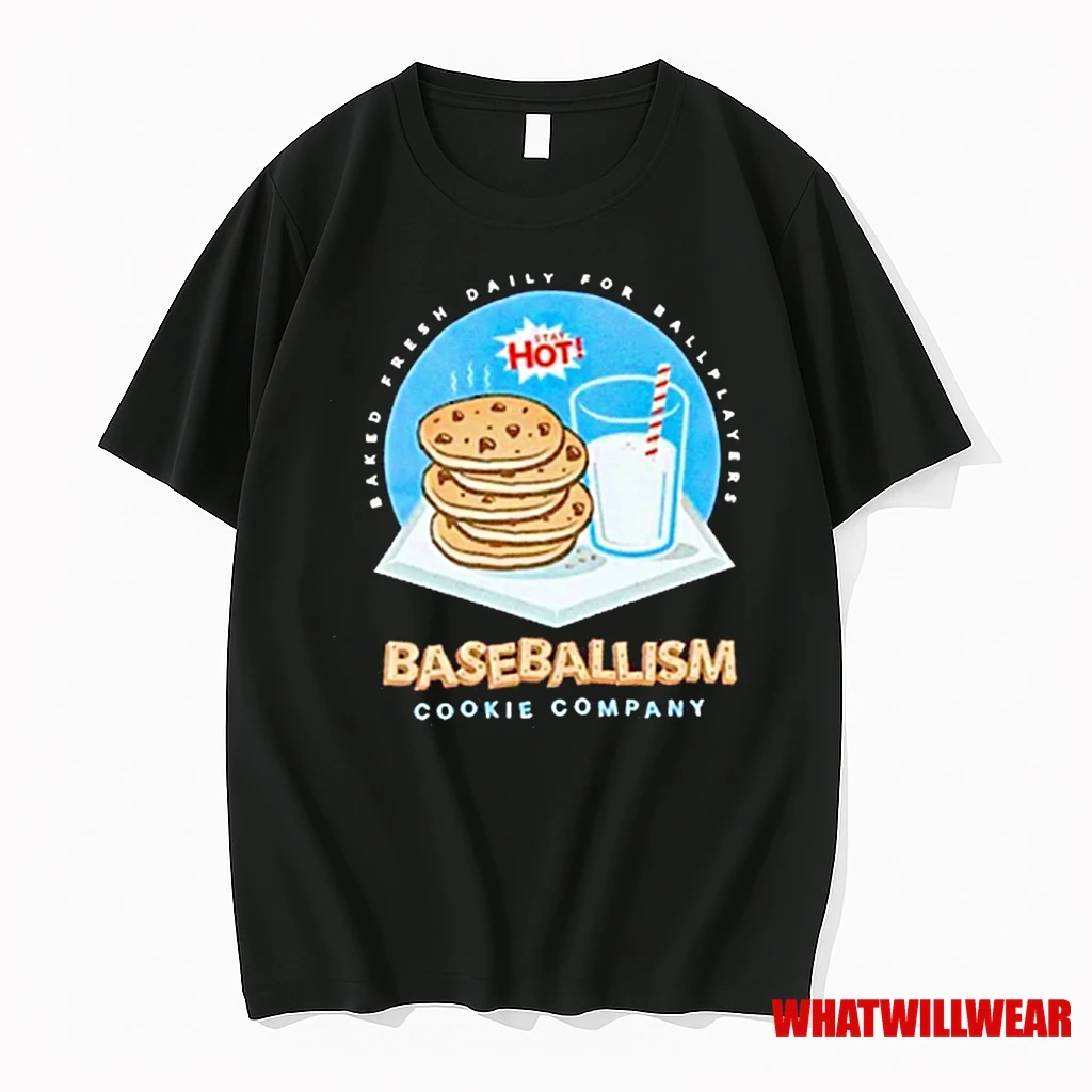Cookies Milk Baked Fresh Daily For Ballplayers Baseballism Shirts