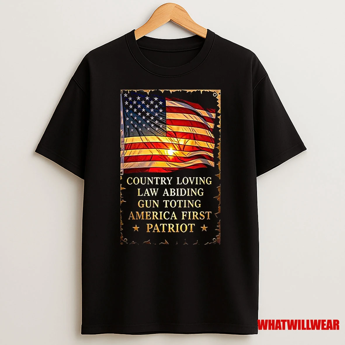 Country Loving Law Abiding Gun Toting America First Patroit Flag Shirts