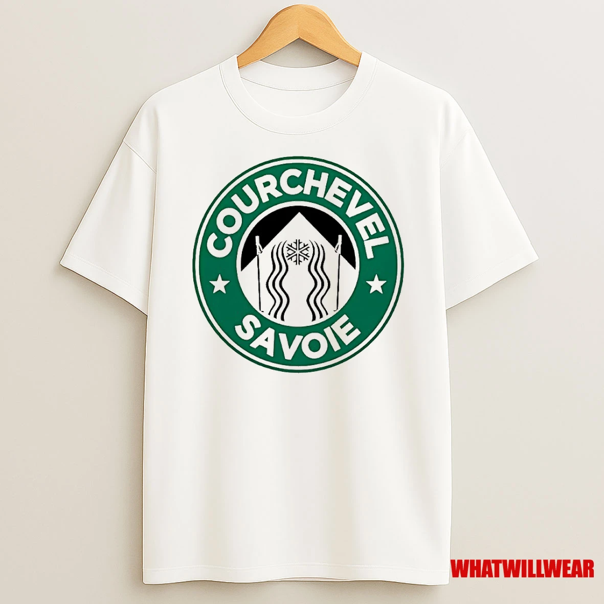 Courchevel Savoie X Starbucks Logo Parody Shirts