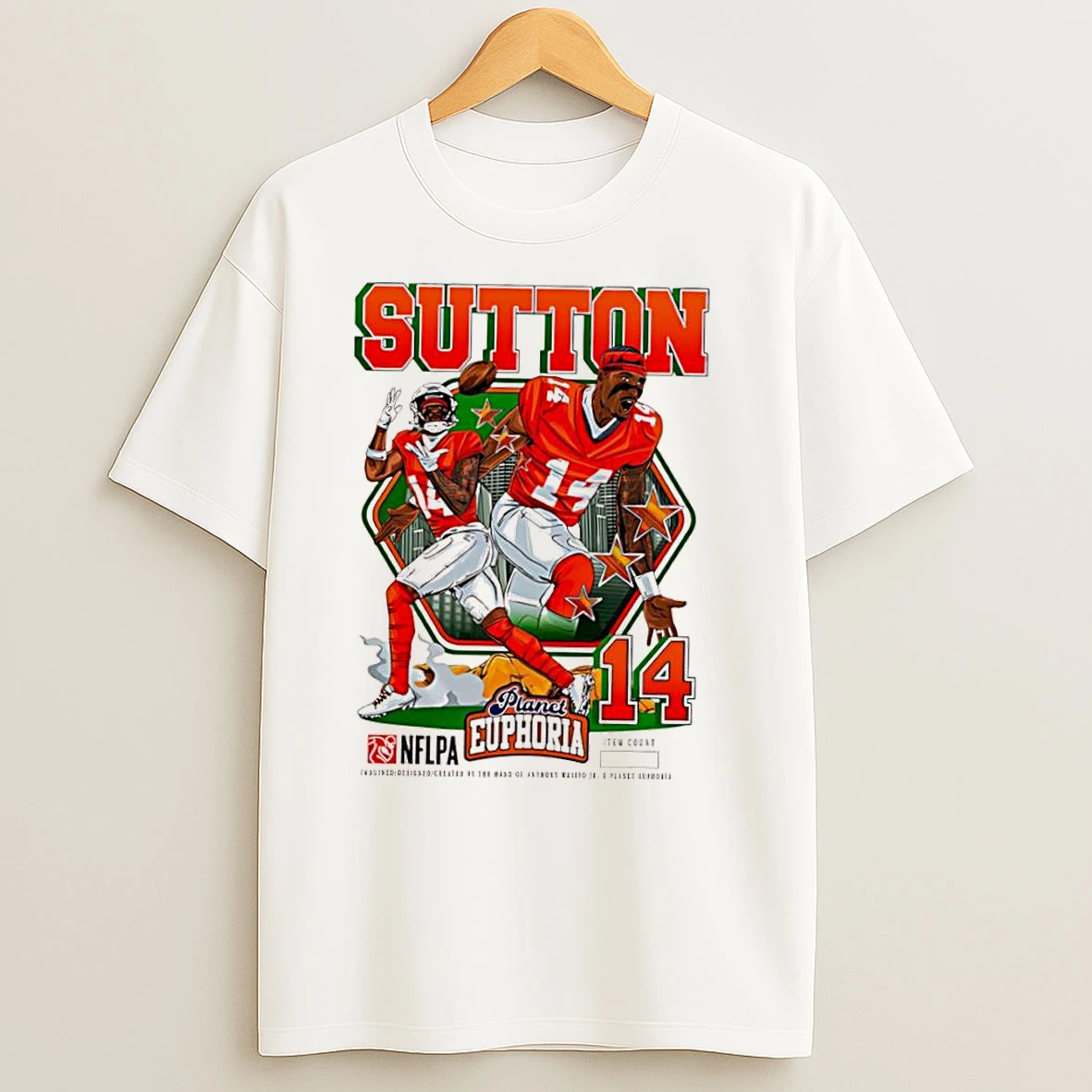 Courtland Sutton Denver Broncos 14 Nflpa Planet Euphoria Quarterback T Shirts