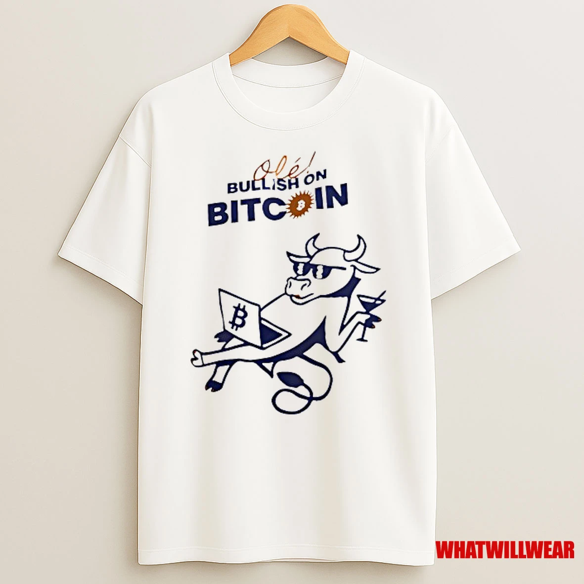 Cow Ole Bullish On Bitcoin Shirts