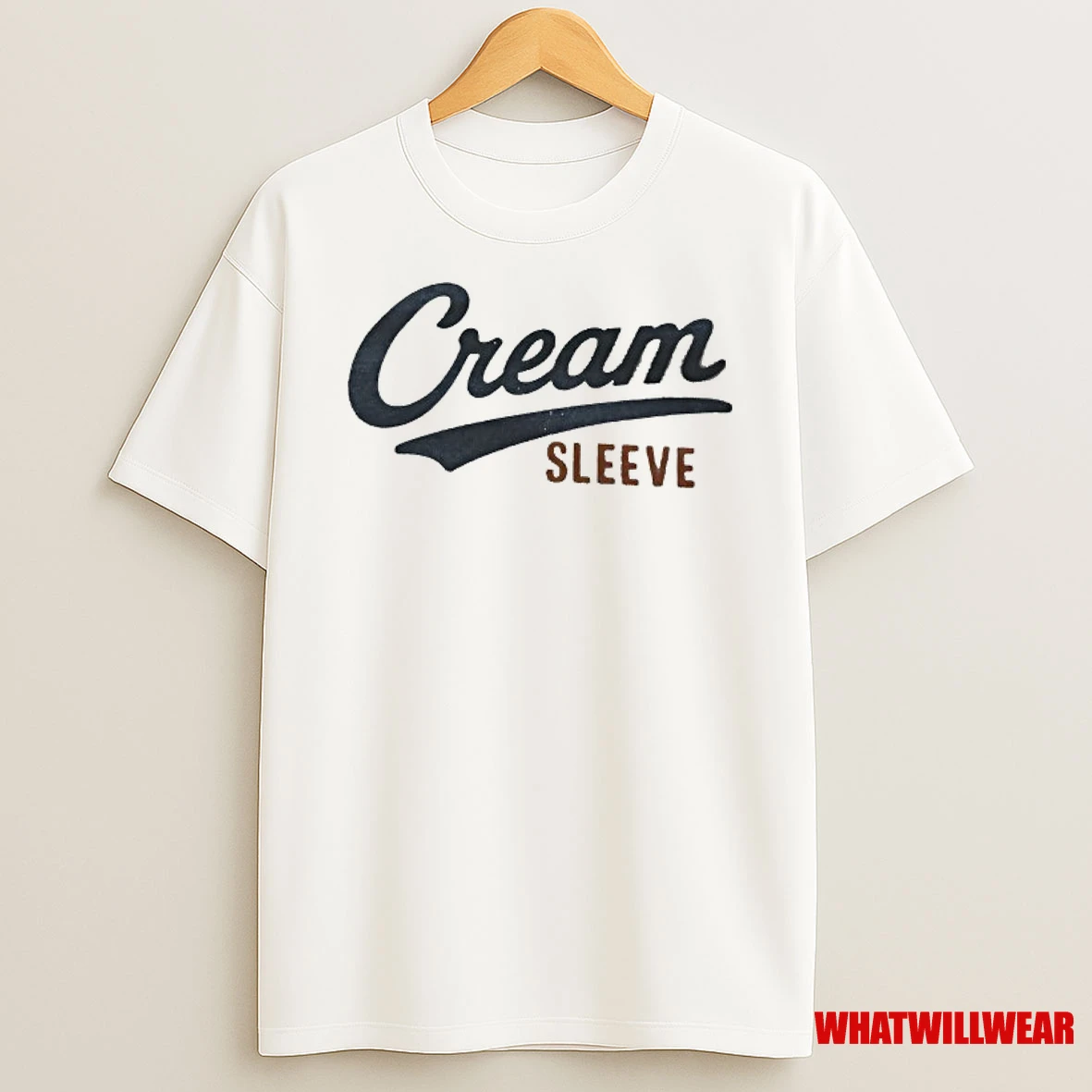 Cream Sleeve Logo Shirts