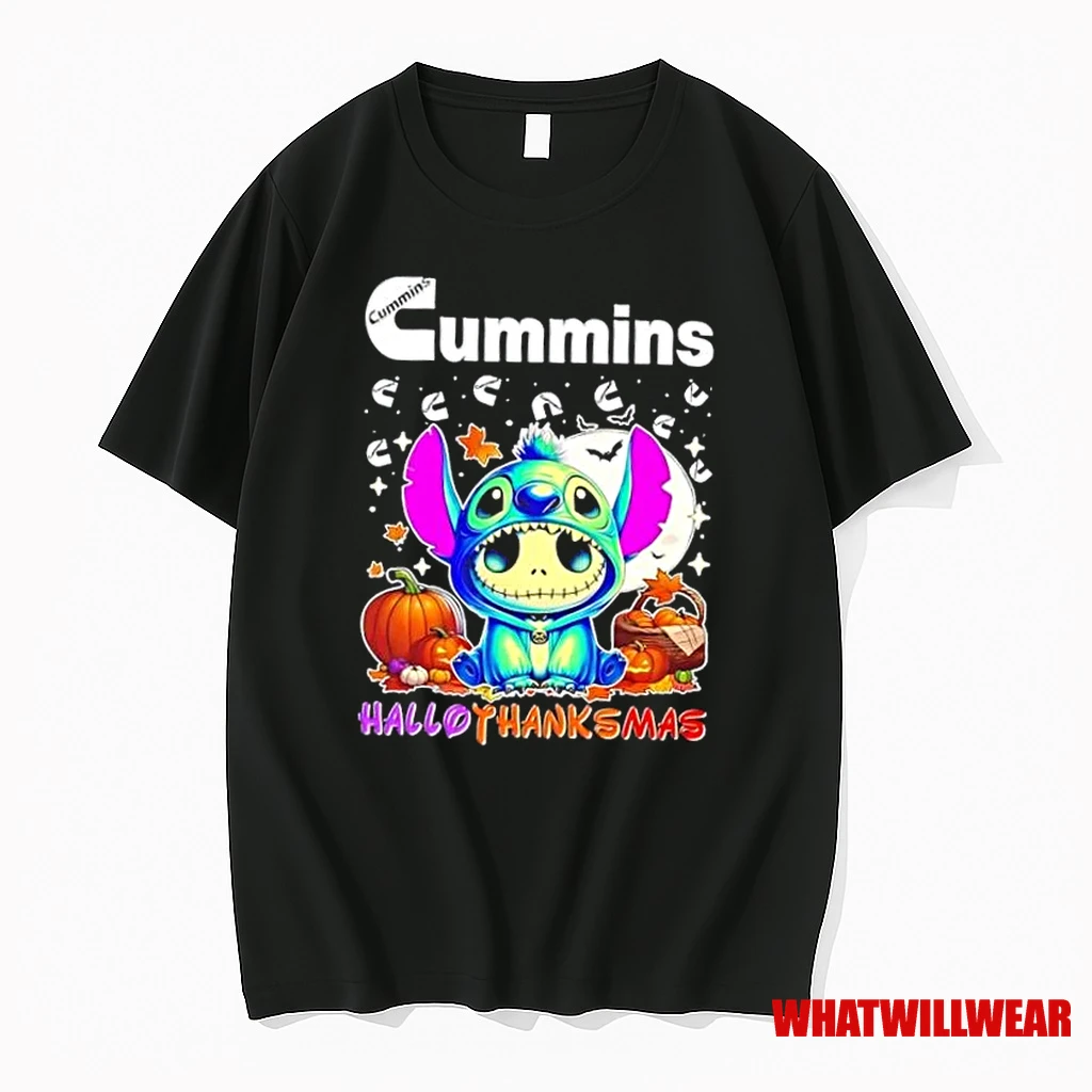 Cummins With Jack Skellington Cosplay Stitch Happy Hallothanksmas Shirts