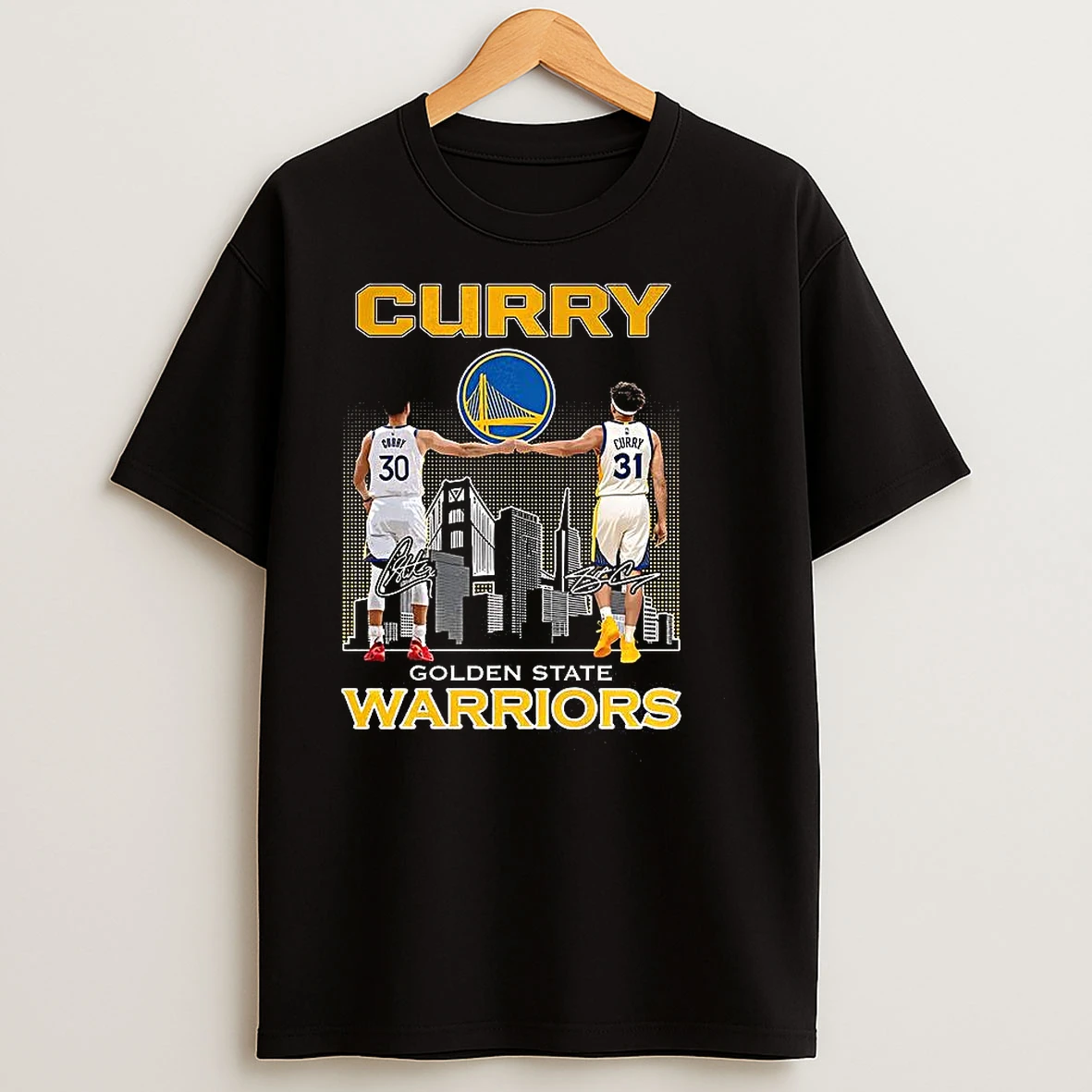 Curry Touch Hand Golden State Warriors Basketball Signature Skyline T Shirts