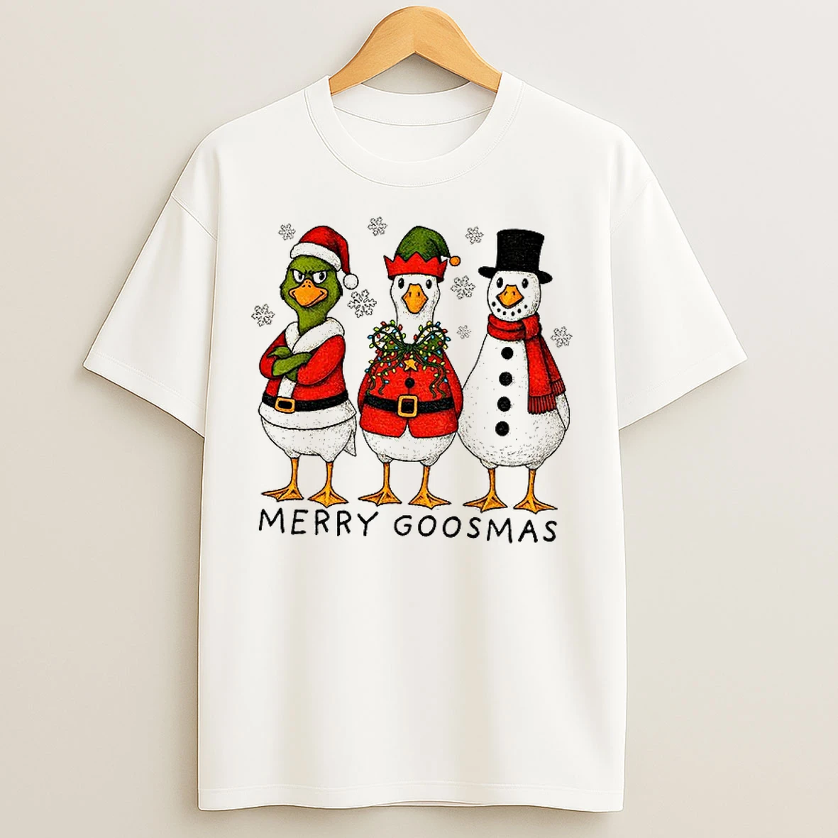 Cute Christmas Goose Movie Characters Merry Goosmas 2025 T Shirts