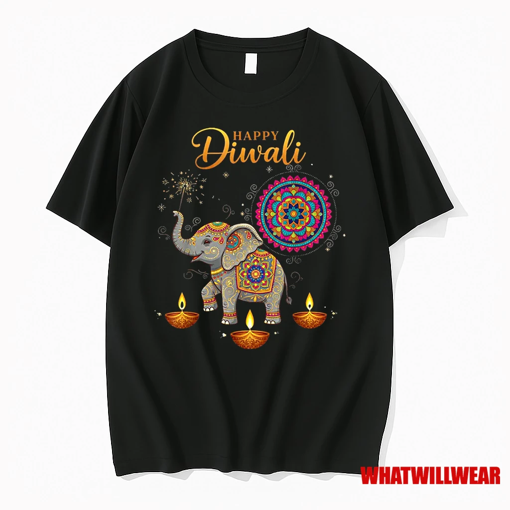 Cute Elephant Happy Diwali Shirts