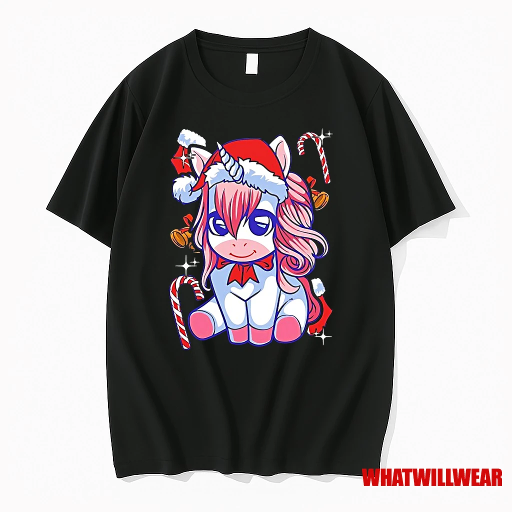 Cute Unicorn Candy Cane Christmas Shirts