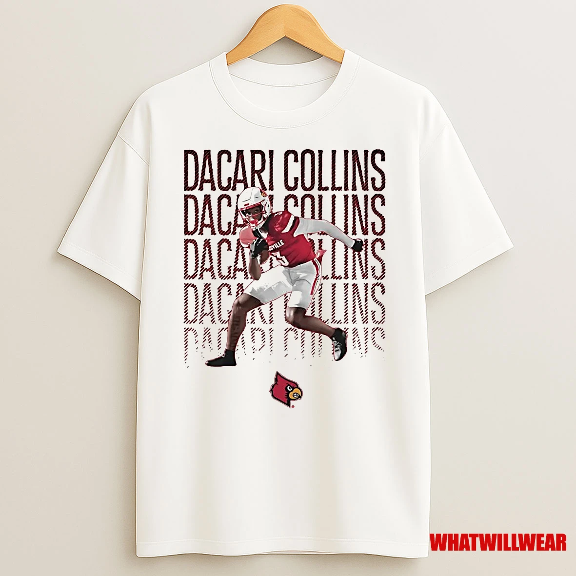 Dacari Collins Illustrated Running Louisville Cardinals Shirts