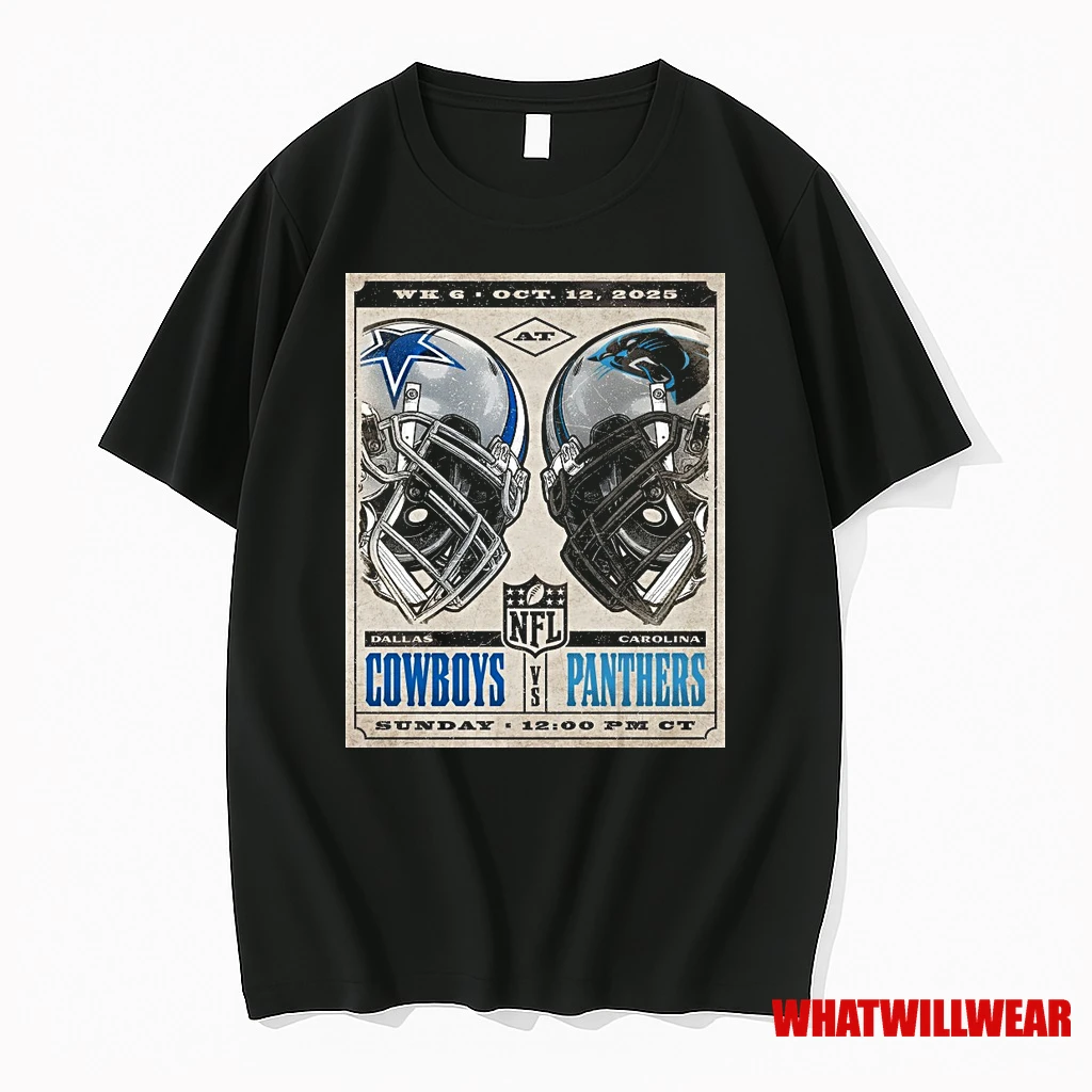 Dallas Cowboys At Carolina Panthers Nfl Game Week 6 Sunday October 12 2025 Shirts