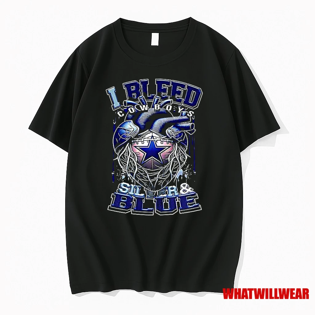 Dallas Cowboys Nfl I Bleed Cowboys Silver And Blue Heart Football Lovers Shirts