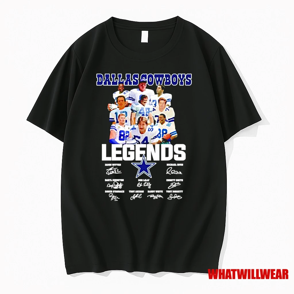 Dallas Cowboys Football Team Collage Featuring Legends Signatures Shirts