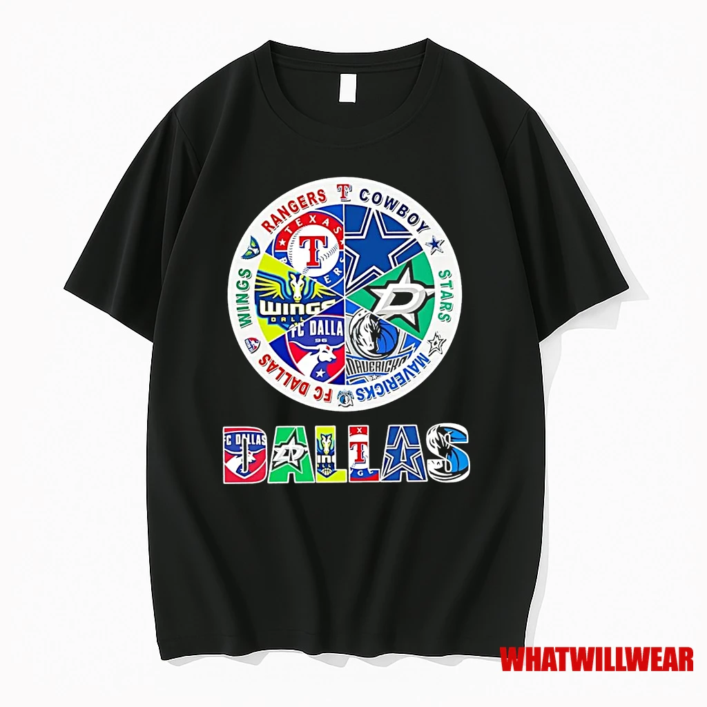 Dallas Sports Teams Logo Wings Rangers Cowboys Stars Mavericks Fc Shirts