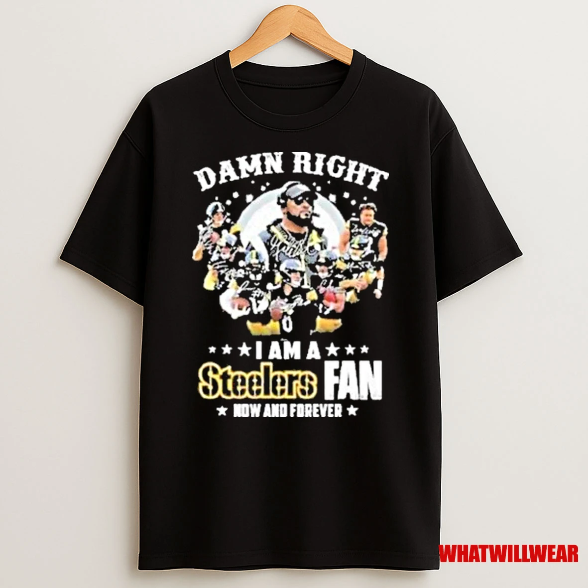 Damn Right I Am A Pittsburgh Steelers Fan Now And Forever Players Signatures 2025 Shirts