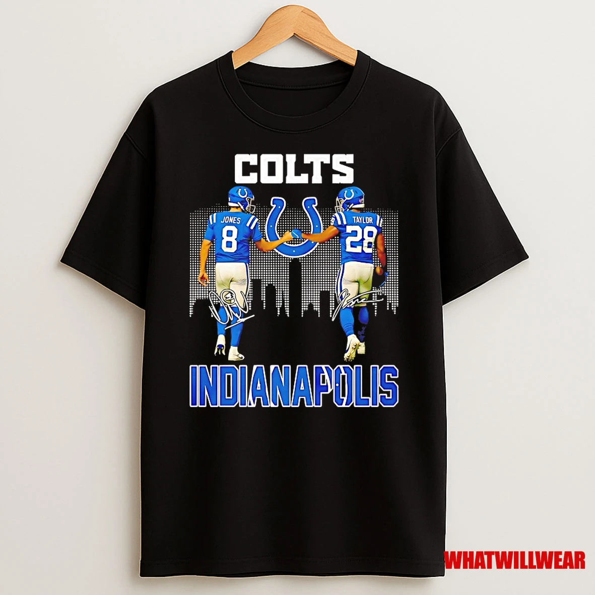 Daniel Jones And Jonathan Taylor Indianapolis Colts Fist Bump Signatures Shirts